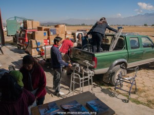 Donated surplus medical supplies from the US being donated to other Bolivian organizations (free-of-charge)
