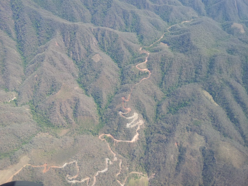 Aerial view of Mano a Mano's 60-kilometer El Palmar road project.