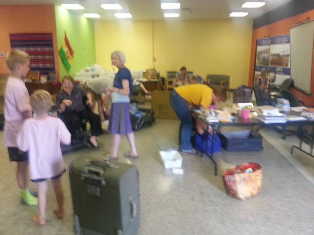 Some of the travelers leaving this weekend stopped by the Mano a Mano office on Monday to pack 'a few' extra supplies to take with them.