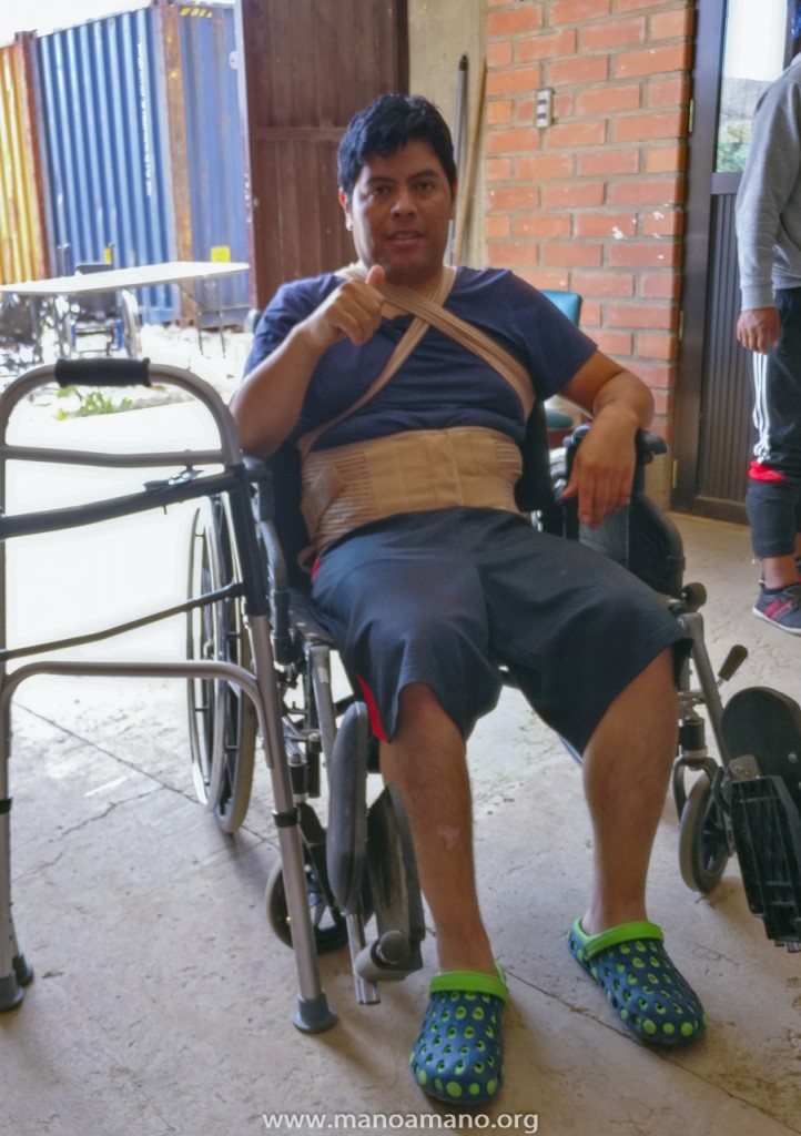 1 of the 4 wheelchairs donated on a recent Saturday at Mano a Mano in Bolivia - one of the many ways supplies sent from Minnesota are distributed in Bolivia.
